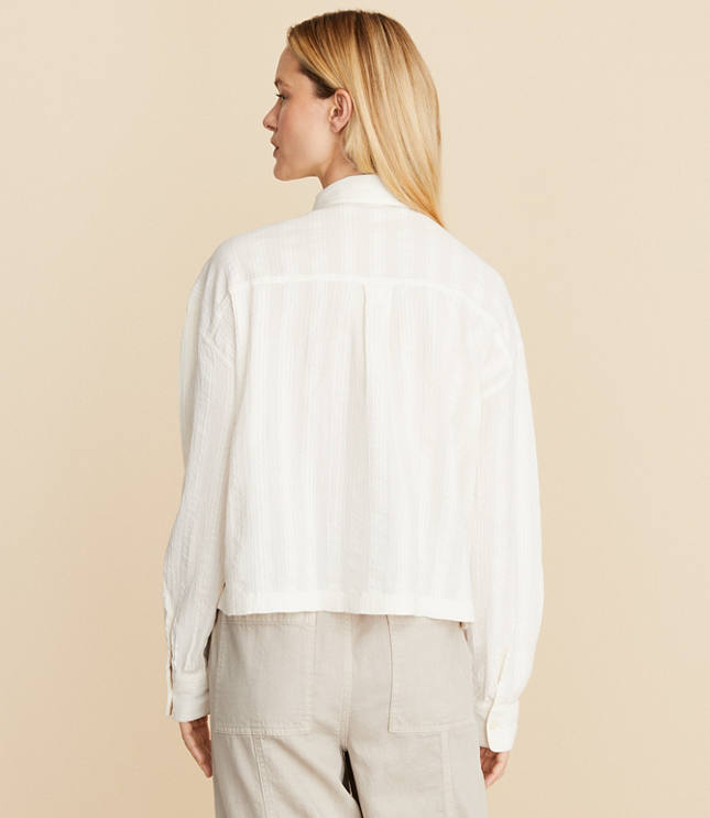 Lou & Grey Crinkle Henley Pocket Shirt