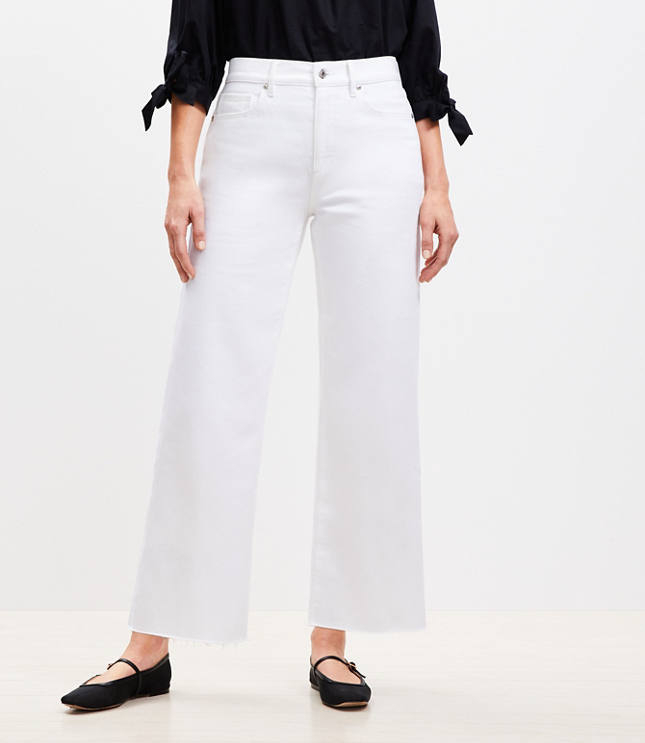 Curvy High Rise Wide Leg Crop Jeans White