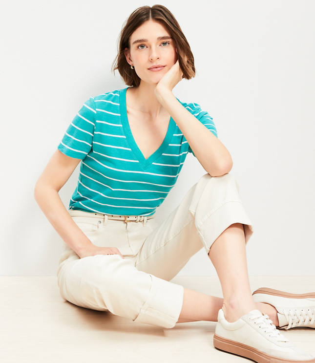 Striped Everyday V-Neck Tee