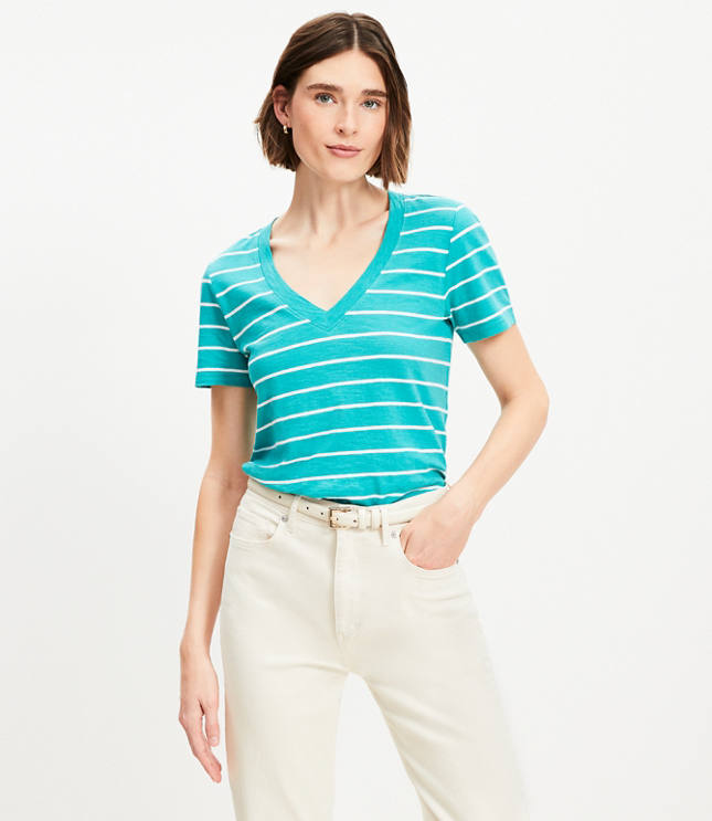 Striped Everyday V-Neck Tee