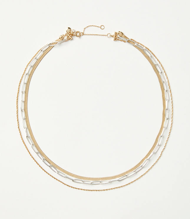 Mixed Metal Layered Delicate Necklace