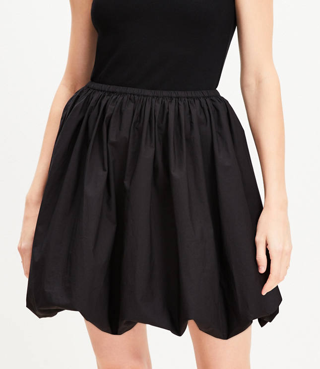 Poplin Ruched Bubble Mini Skirt