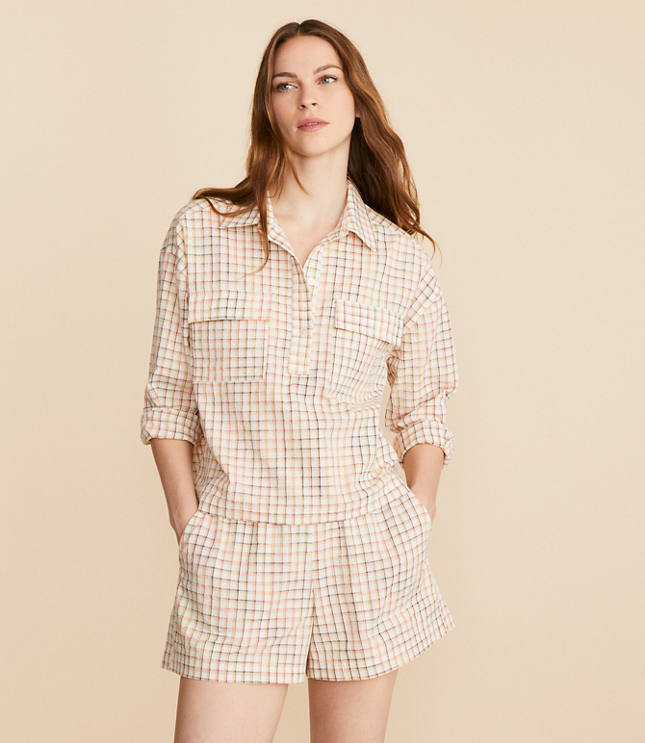 Lou & Grey Plaid Popover Pocket Shirt