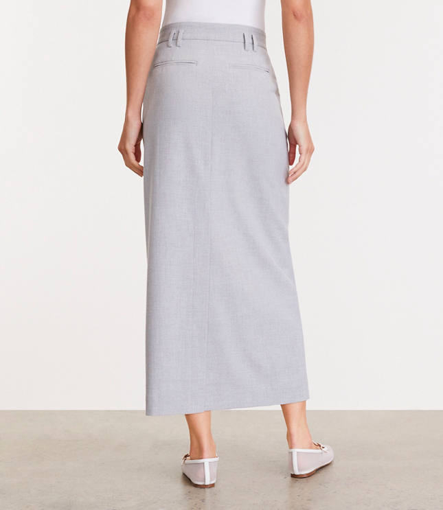 Petite LOFT Versa Heathered Seasonless Stretch Maxi Pocket Skirt