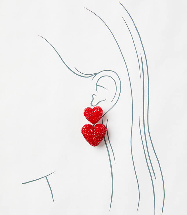 Heart Drop Statement Earrings