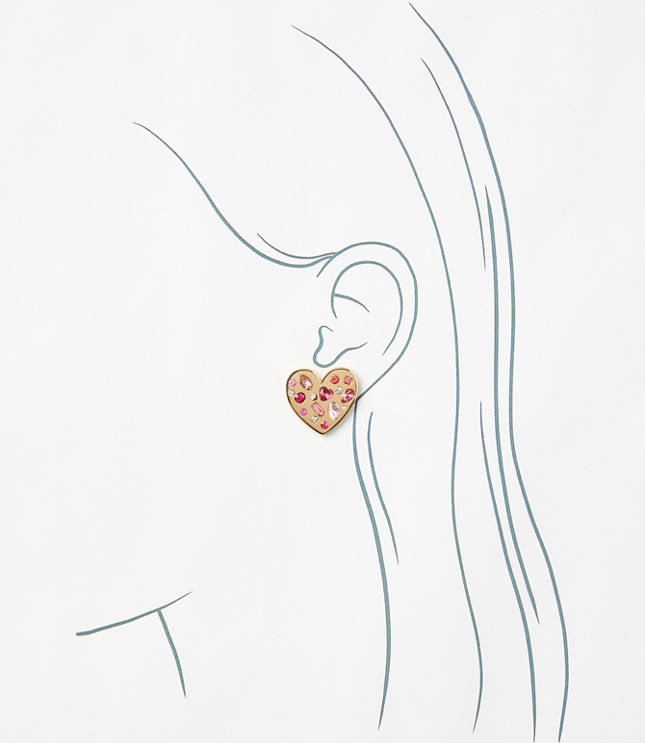 Scattered Sparkle Heart Earrings