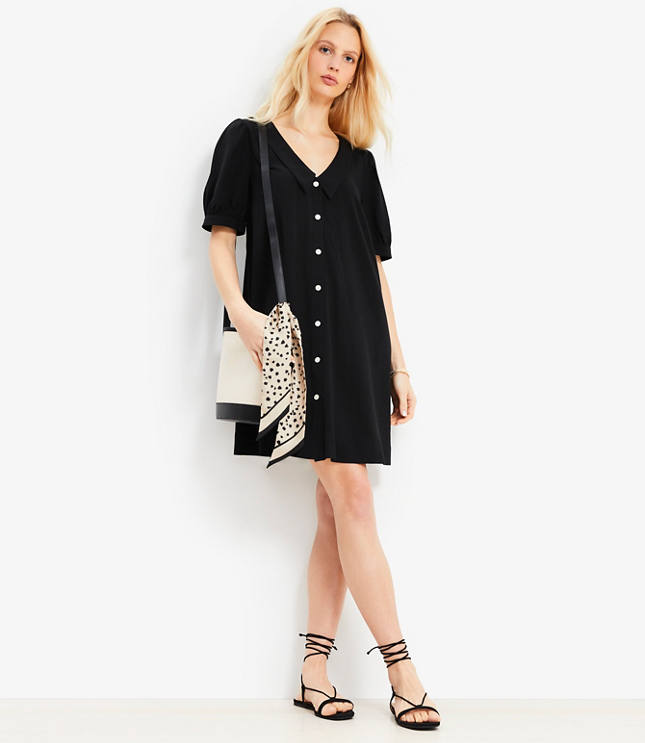 Collared Button Mini Dress