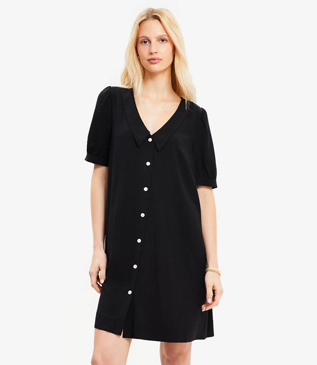 Collared Button Mini Dress