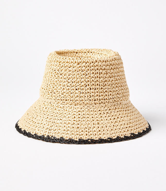 Whipstitch Straw Bucket Hat