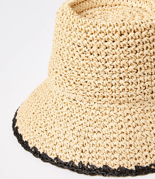 Whipstitch Straw Bucket Hat