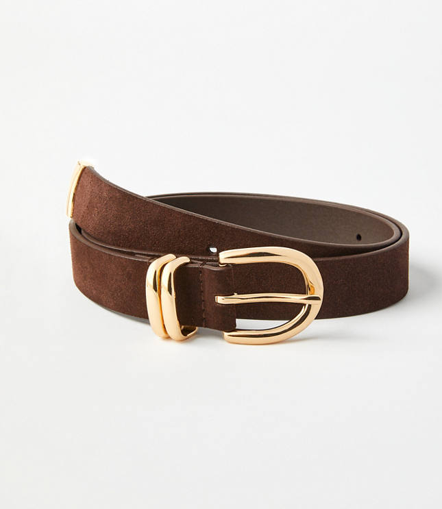 Double Metal Keeper Suede Belt