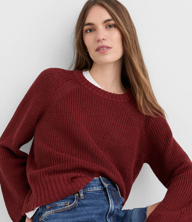 Linen Wide Sleeve Sweater