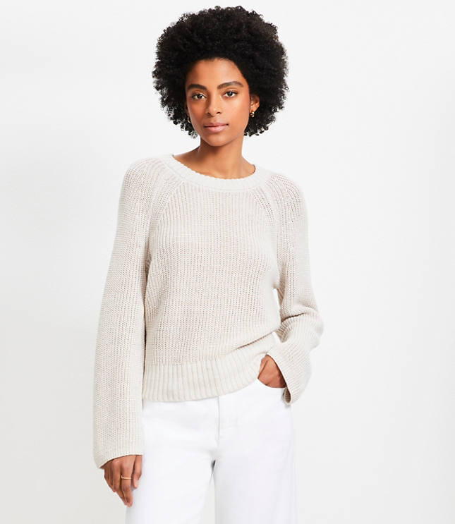 Linen Wide Sleeve Sweater