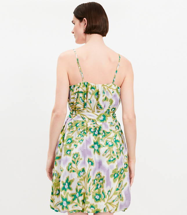 Floral Clip Pleated Mini Pocket Dress