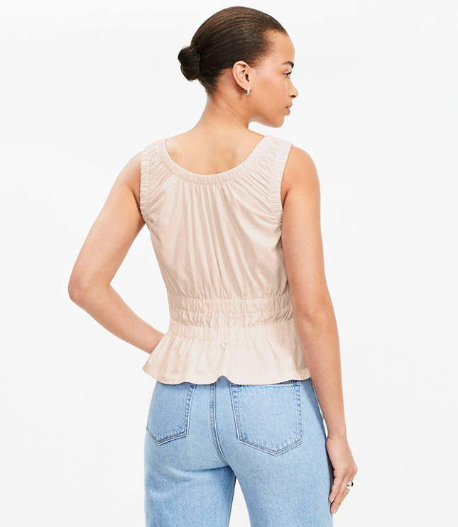 Shirred Peplum Tank Top