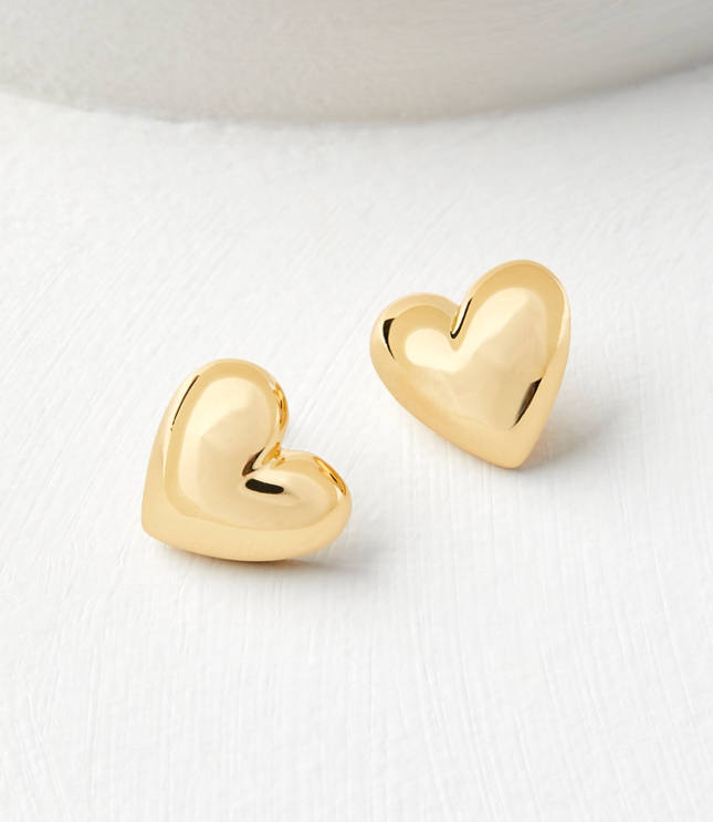 Metal Heart Stud Earrings