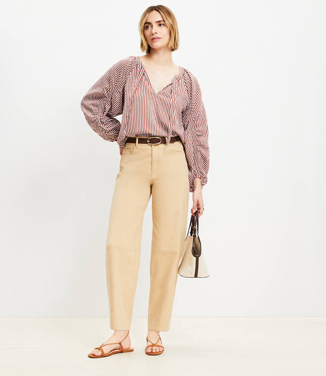Petite Barrel Pants in Canvas