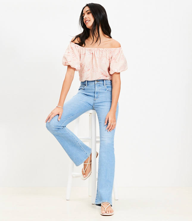 Mid Rise Boot Jeans in Light Wash Indigo