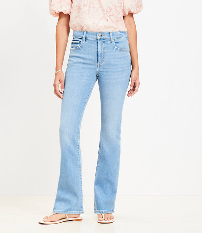 Mid Rise Boot Jeans in Light Wash Indigo