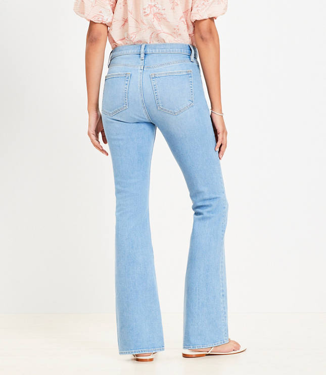 Mid Rise Boot Jeans in Light Wash Indigo