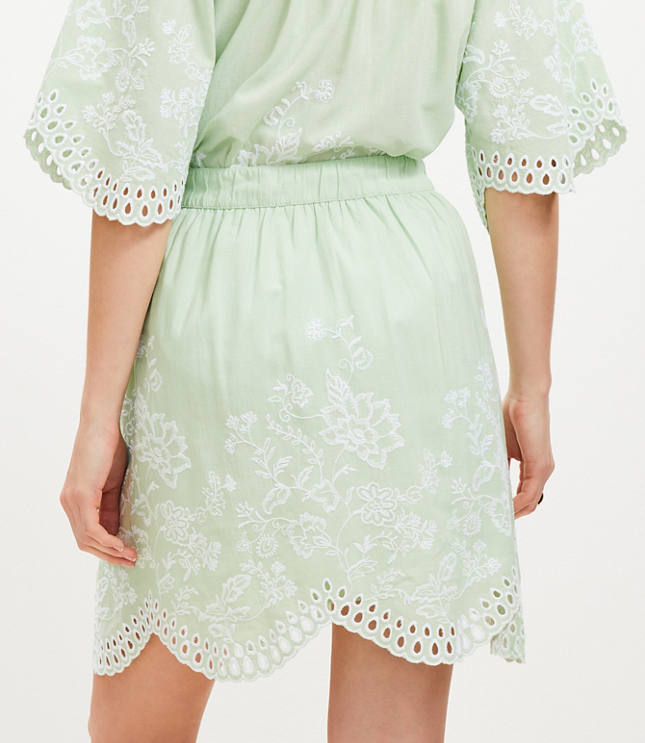 Floral Eyelet Mini Skirt