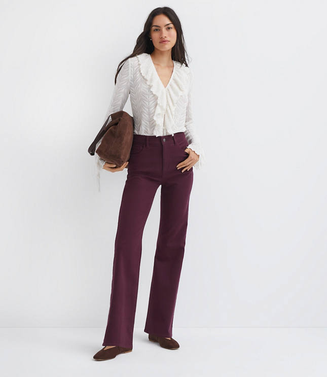 Petite High Rise Relaxed Flare Pants