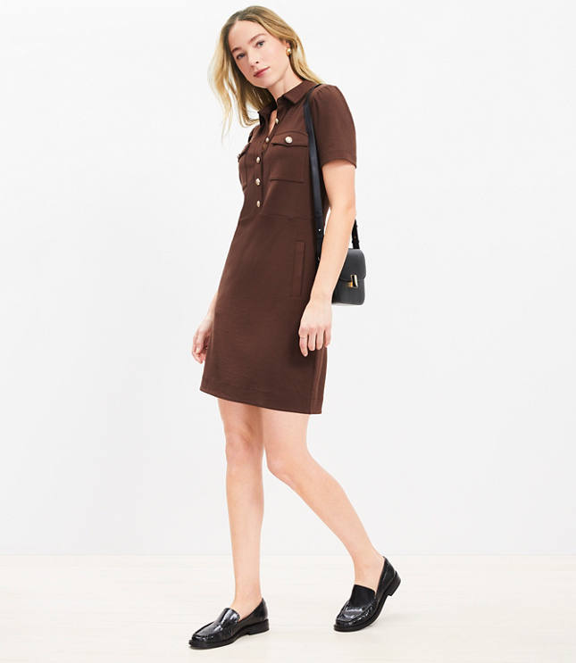 Petite Ponte Mini Pocket Dress