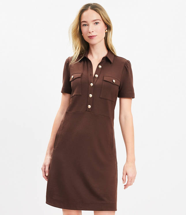 Petite Ponte Mini Pocket Dress