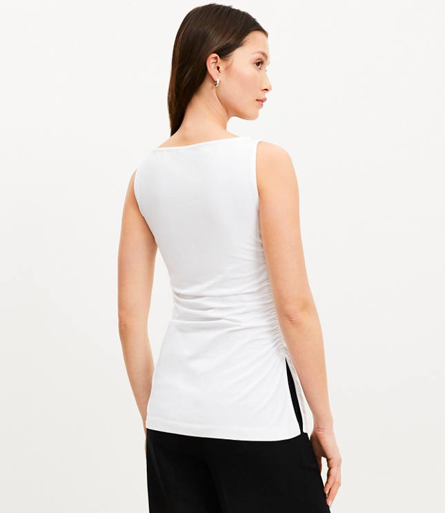 Ruched Side Slit Top