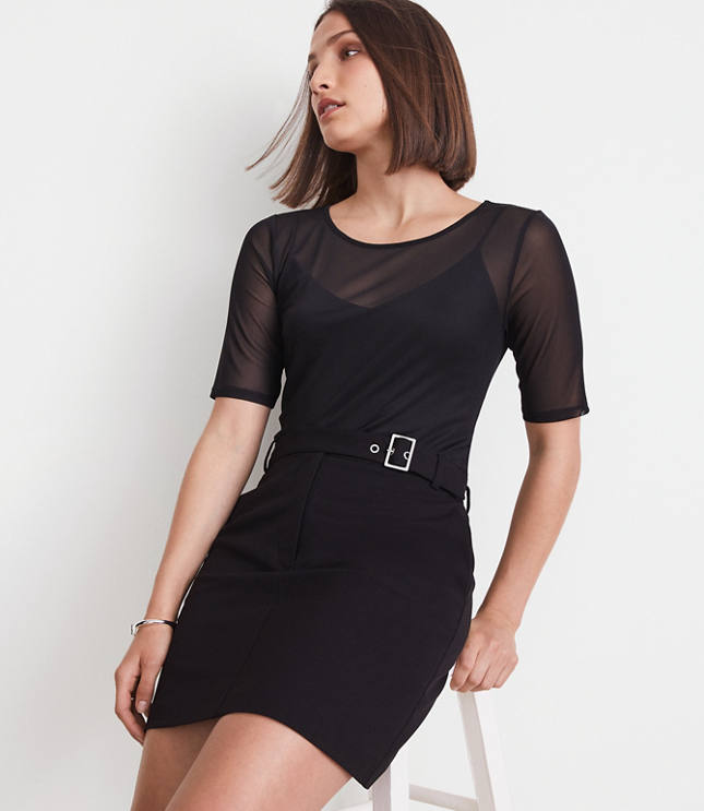 LOFT Versa Mesh Elbow Sleeve Tee