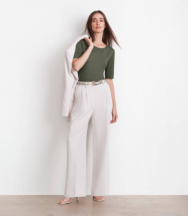 LOFT Versa Mesh Elbow Sleeve Tee