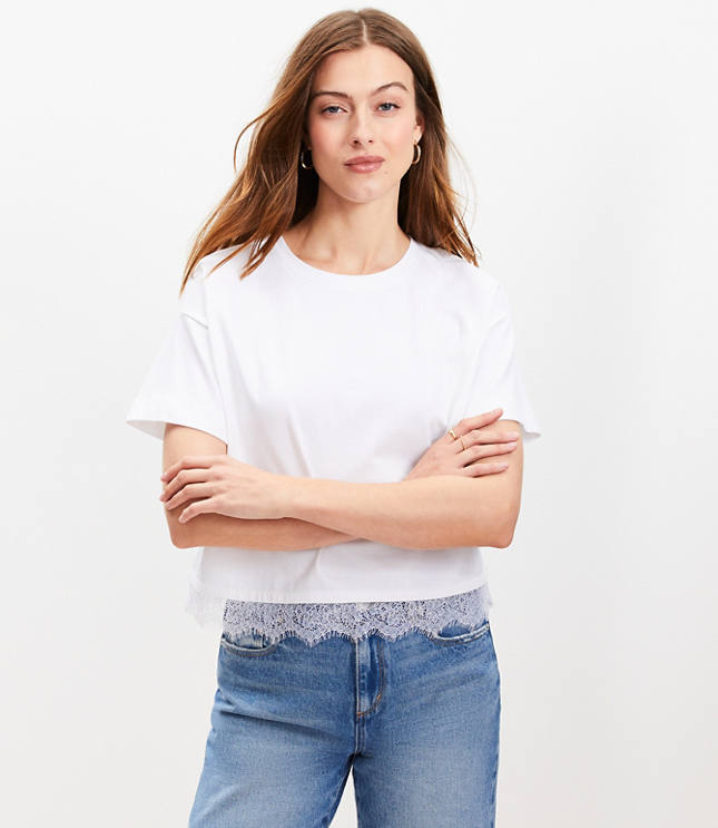 Lace Hem Jersey Modern Tee
