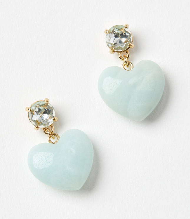 Crystal Heart Drop Earrings