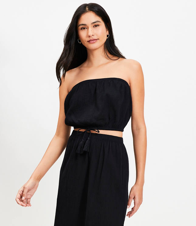 LOFT Beach Crinkle Strapless Bubble Hem Top carousel Product Image 2
