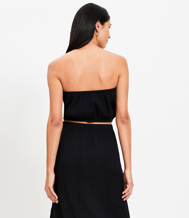 LOFT Beach Crinkle Strapless Bubble Hem Top carousel Product Image 3