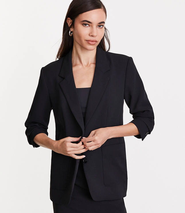 LOFT Versa Crepe Drape Oversized Blazer