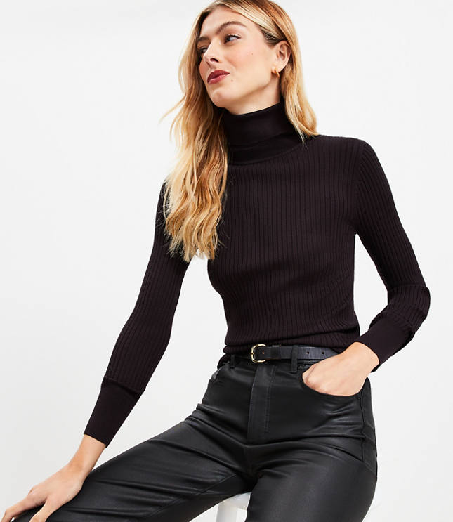 Ribbed high neck on sale sweater