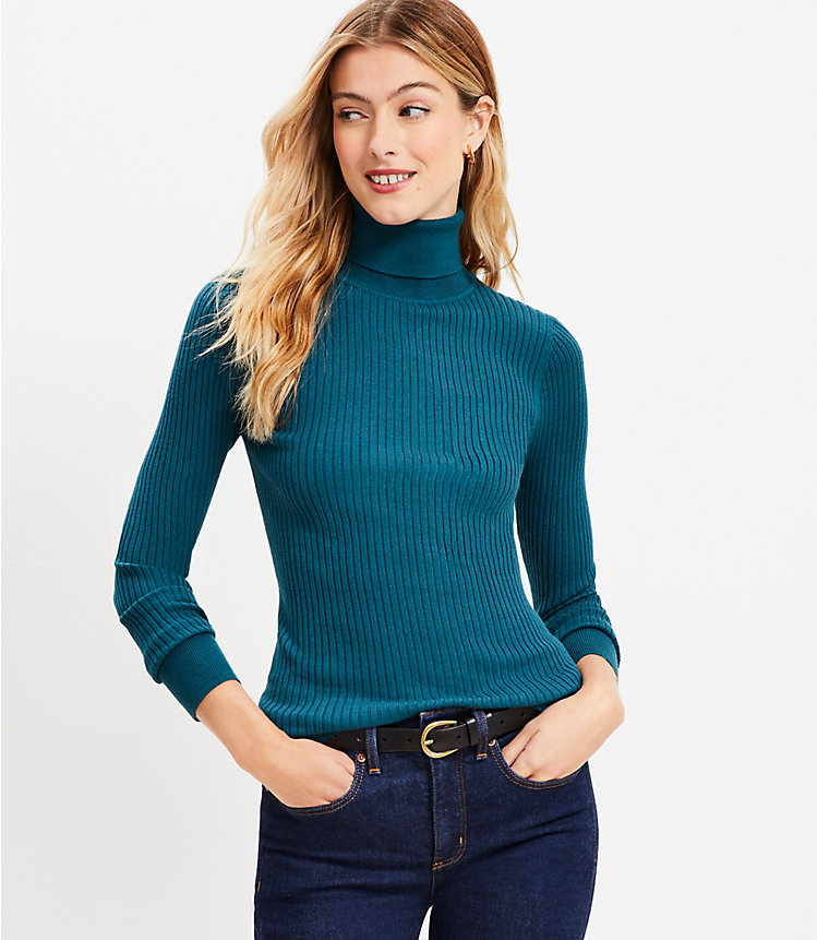 Ribbed Turtleneck Sweater image number null