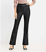 Pintucked Side Zip Flare Pants in Faux Leather carousel Product Image 1