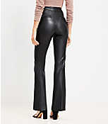 Pintucked Side Zip Flare Pants in Faux Leather carousel Product Image 3