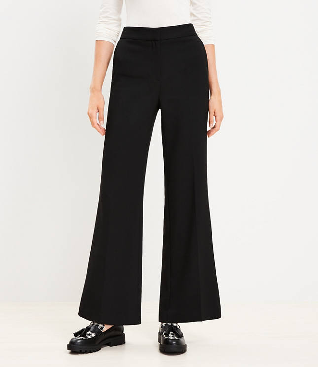 Curvy Wide Leg Trousers in Doubleface