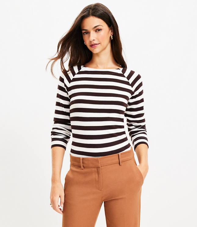 Striped Raglan Long Sleeve Tee