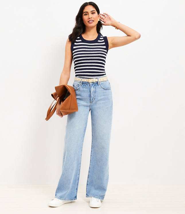 Women's petite wide leg sales jeans