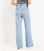 Petite High Rise Wide Leg Jeans in Light Wash Indigo carousel Product Image 3