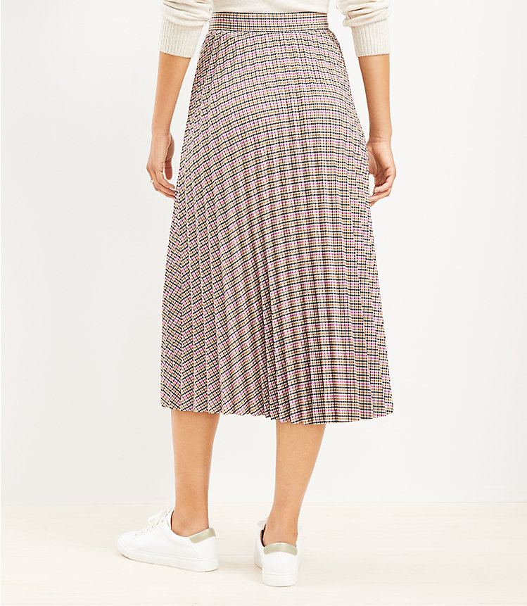 Plaid Pleated Midi Skirt image number 2