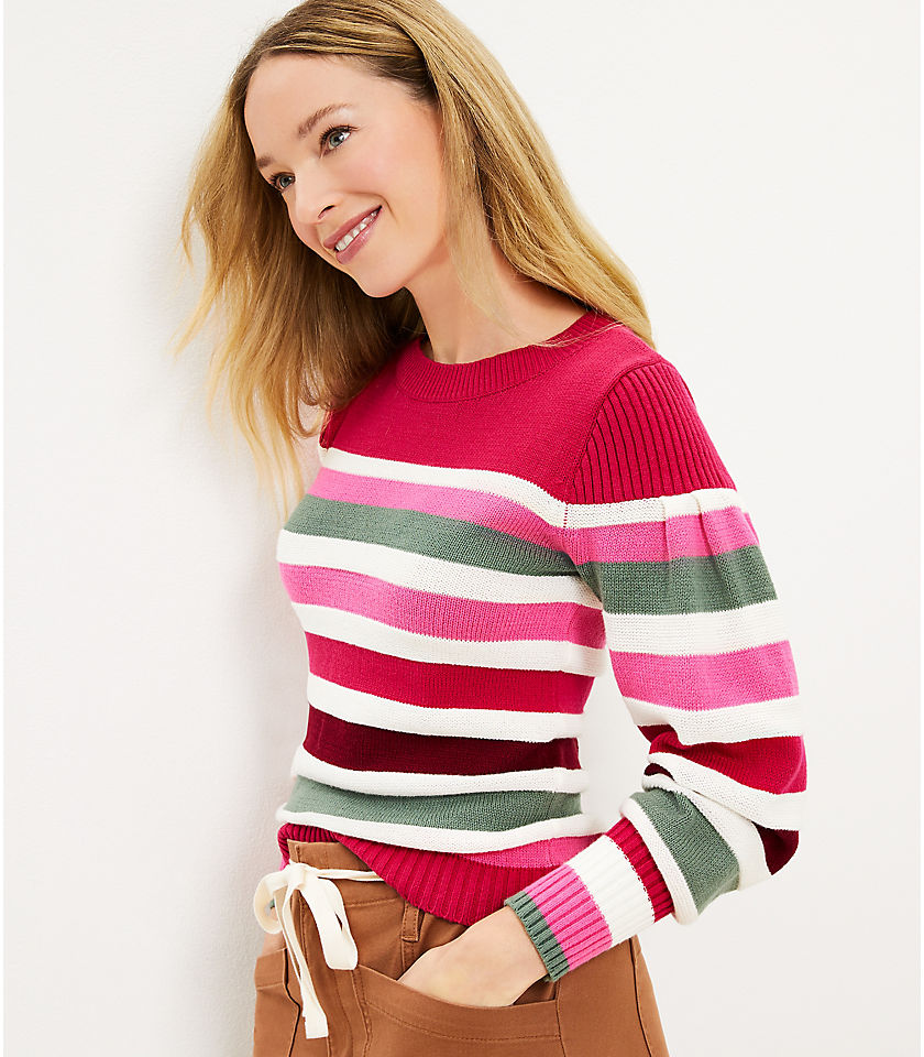 Striped Honeycomb Stitch Sweater