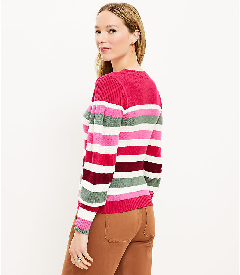 Striped Honeycomb Stitch Sweater