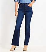 Petite Fresh Cut High Rise Slim Flare Jeans in Dark Wash carousel Product Image 1