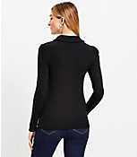 Cozy Ribbed Puff Sleeve Polo Top carousel Product Image 2