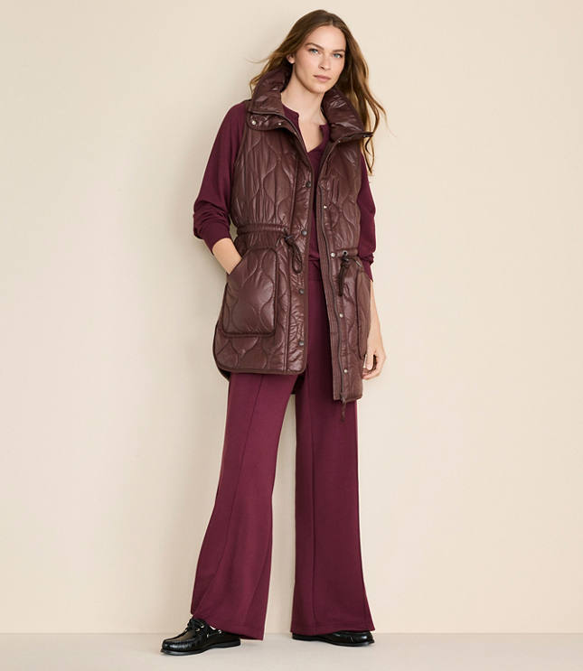 Lou & Grey Quilted Long Pocket Vest
